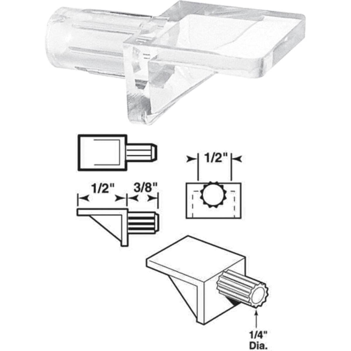 1 in Prime-Line  Light Brown  Plastic  Shelf Support Peg  1/4 inch Ga L 